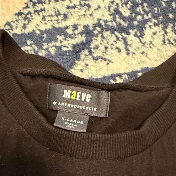 Maeve Black Textured Blouse - current style at Anthropologie xl ruched​ - Picture 2 of 3